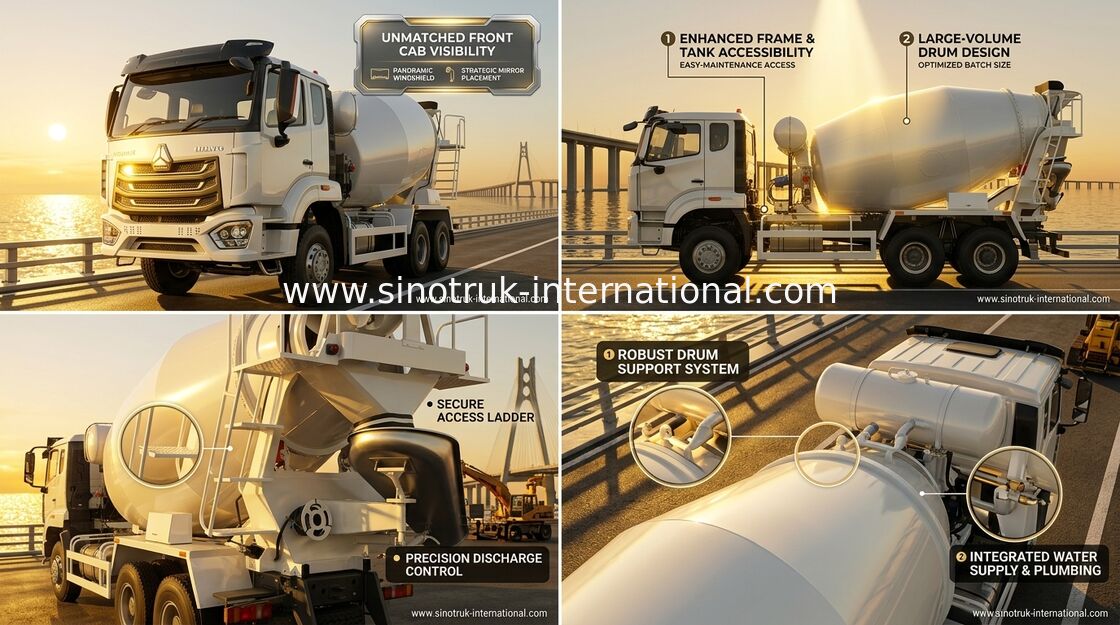 Sinotruk Howo N7 Betonmischfahrzeug 6-10CBM 6 X 4 Euro 2 Mischanlage