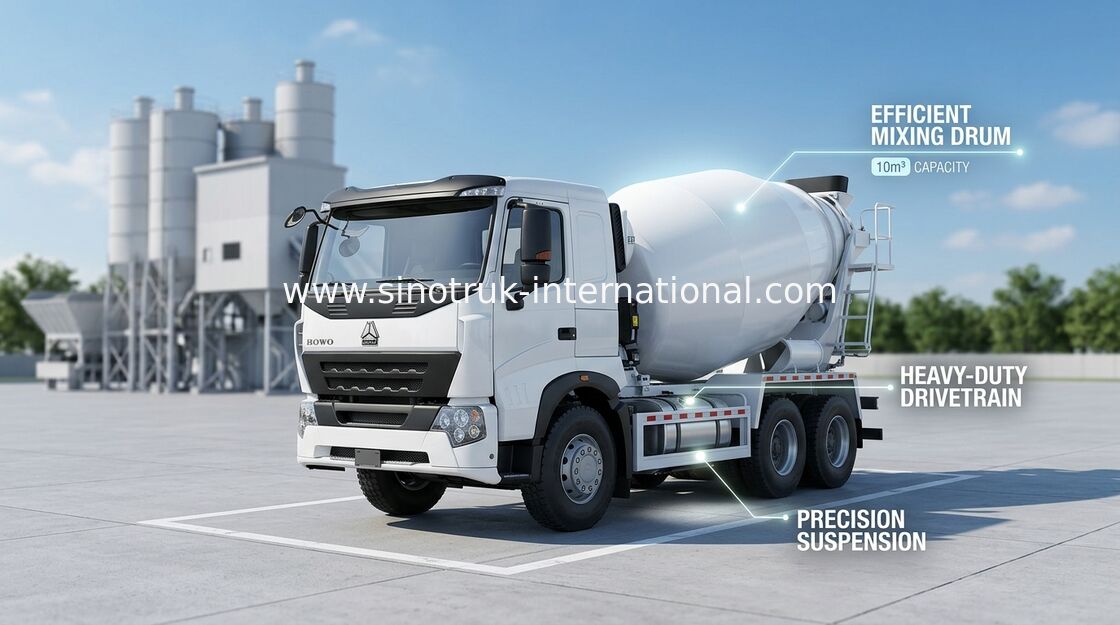 Mischer-LKW 9CBM, haltbarer Behälter-Zement-LKW-Mischer 336HP 6X4 LHD A7