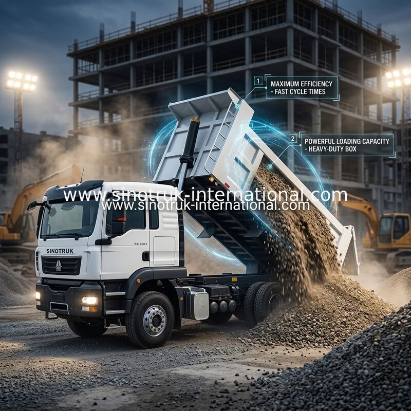 SINOTRUK TX Dump Truck Chassis mit 371 PS Motor, 30-40 Tonnen Lastkapazität und LHD / RHD Optional
