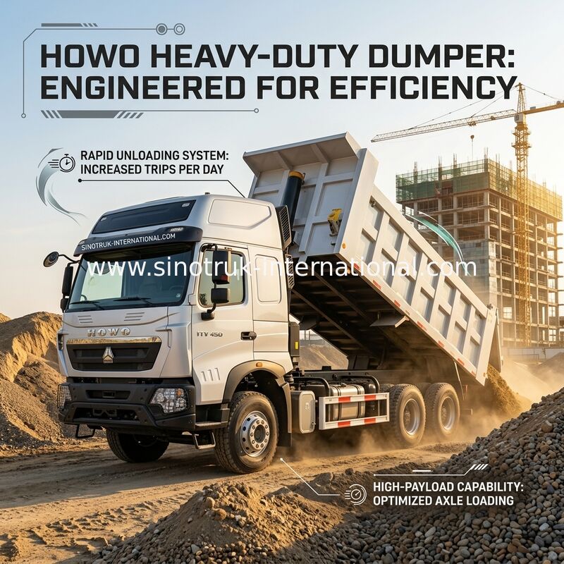 Inotruk Neuer Howo Tipper Dump Truck Fahrgestell Weichai Motor 8 × 4 LHD 430 PS