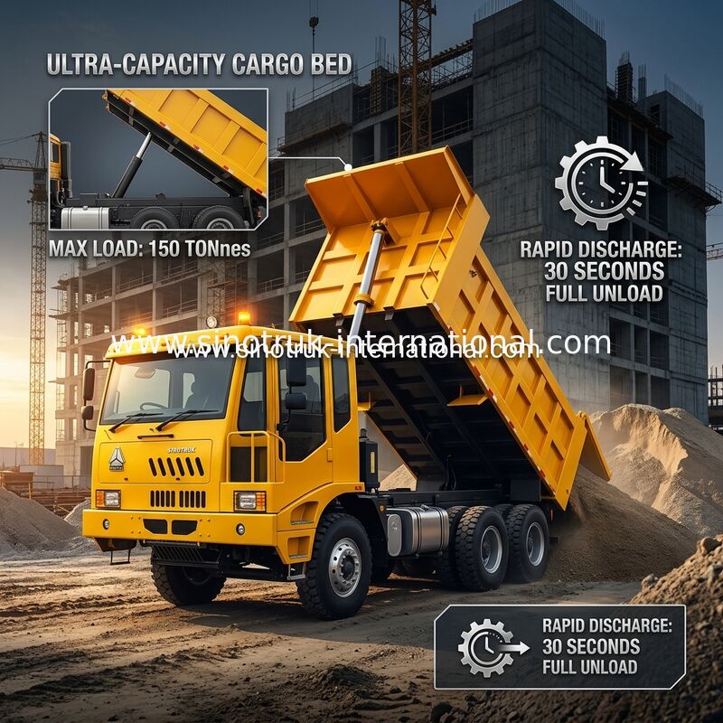 Vielseitiger Schwerlasttransporter mit Ladebox-Abmessungen 5800*3200*1800mm und LKW-Kabine HW7D