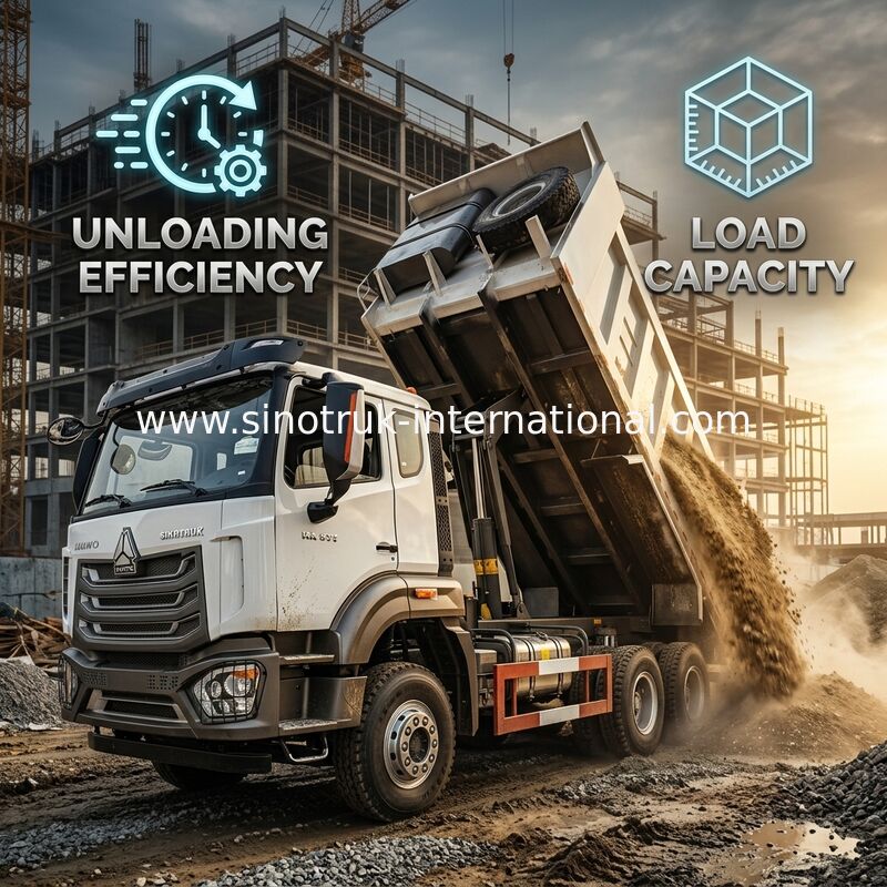 HOWO NX 371HP 6*4 20m3 Zentrum-Lift-Dump-Truck Hochleistungs mit effizienter Mittelift-Ladungskörper