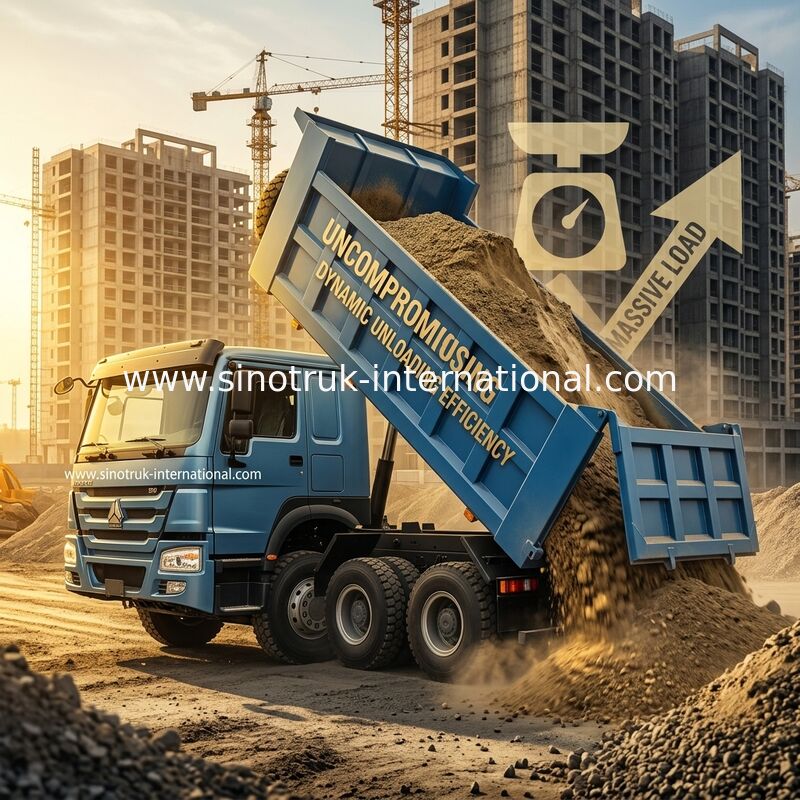 Faszinierender blauer HOWO 8×4 380HP 26.91CBM-Dump-Truck, wo Kraft Präzision in jeder Last trifft!