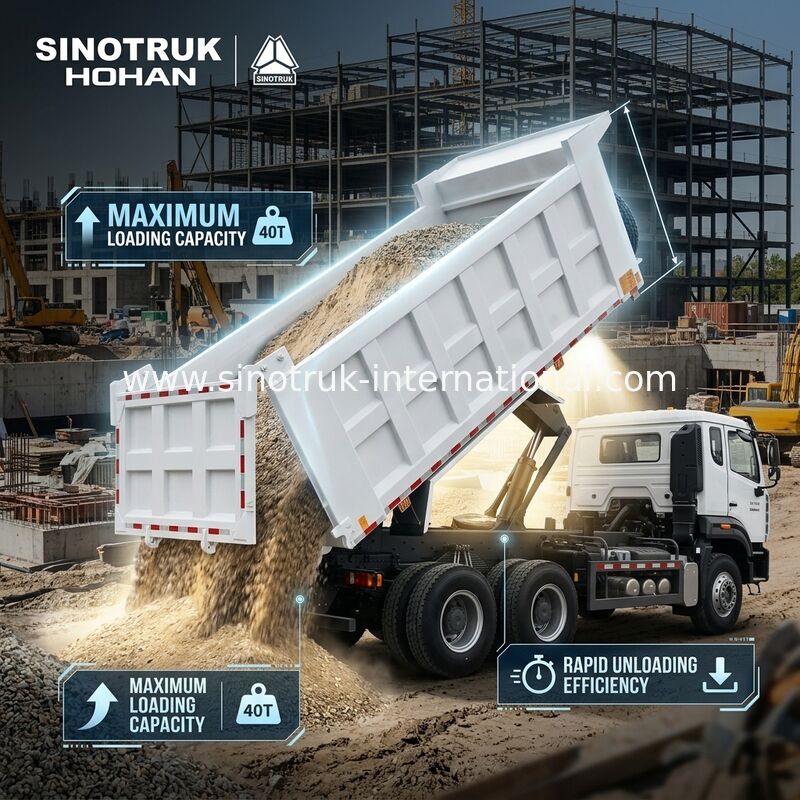 SINOTRUK HOWO 400 PS Kipper Dump Truck für den Bau N7 Militärische Stoßstange Warnleuchte