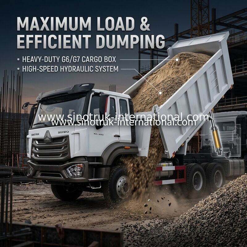 SINOTRUK HOHAN HOWO 380HP LHD Kipper Dump Truck 6x4 Muster-Style-Ladengrube