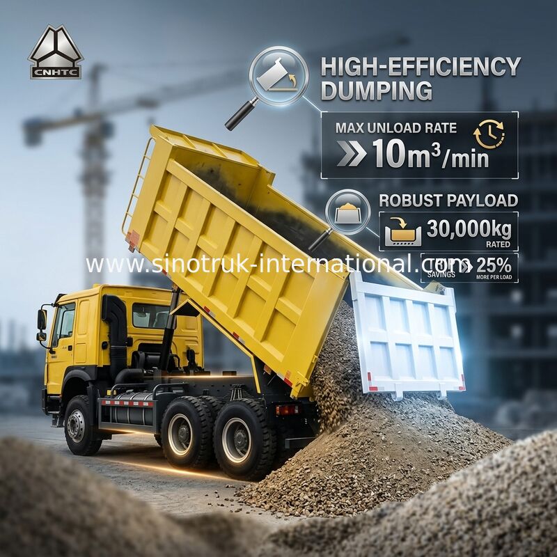 Sinotruk Howo Tipper Dump Truck 6 × 4 Lhd 10 Räder 20CBM Cargo Box Bergbauleger