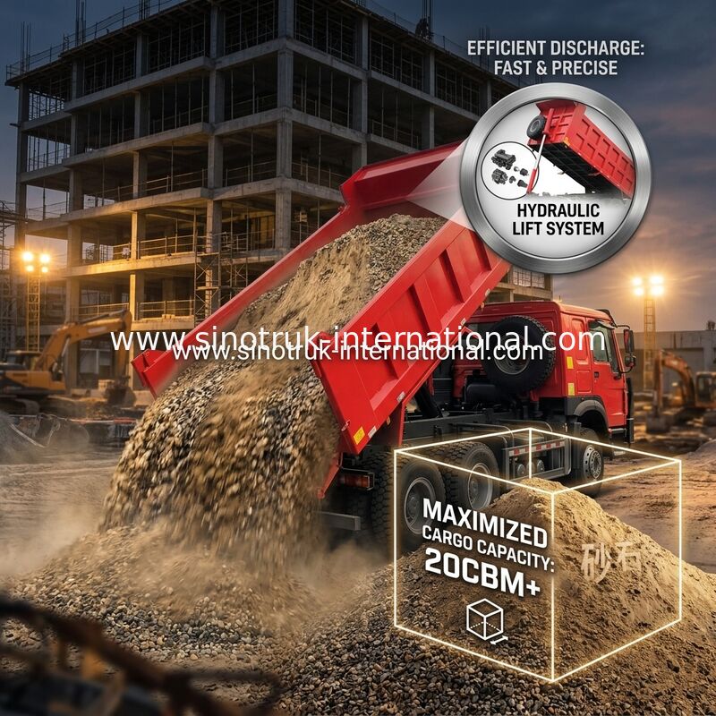 Sinotruk Howo Tipper Dump Truck 6 × 4 Lhd 10 Räder Geistergesicht Stoßfänger Bergbauleger