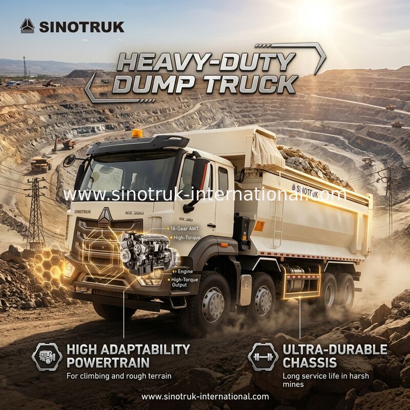 ZZ3317V386JB1R Hohe Leistung Niedriger Kraftstoffverbrauch 380 PS Weißer U-Typ HOWO Tipper Truck