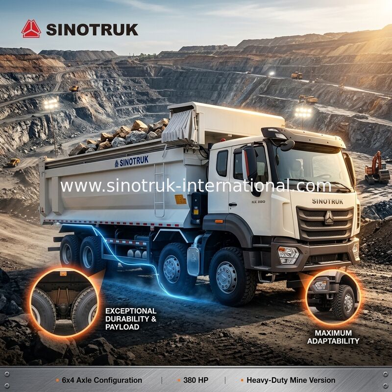 Sinotruk Hohan New HOWO Tipper Dump Truck N7 6 × 4 10 Räder 380 PS RHD U Typ Automatische Tarpaulin