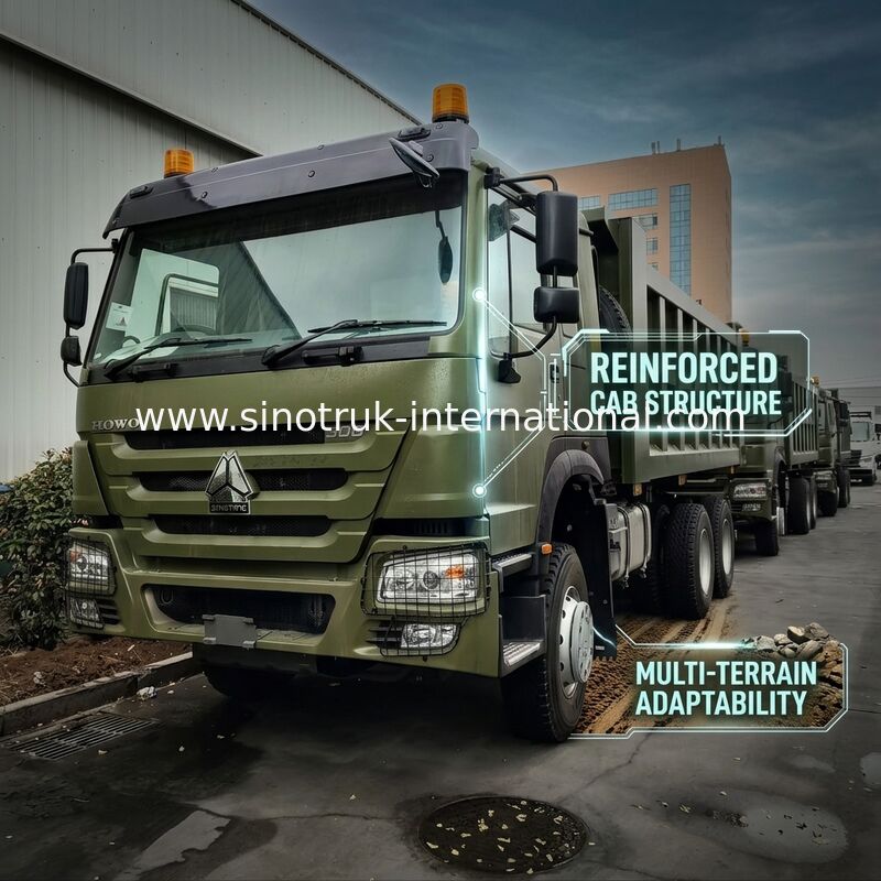SINOTRUK HOWO 400 PS Green Tipper Dump Truck RHD 6×4 12 Räder hohe Leistung
