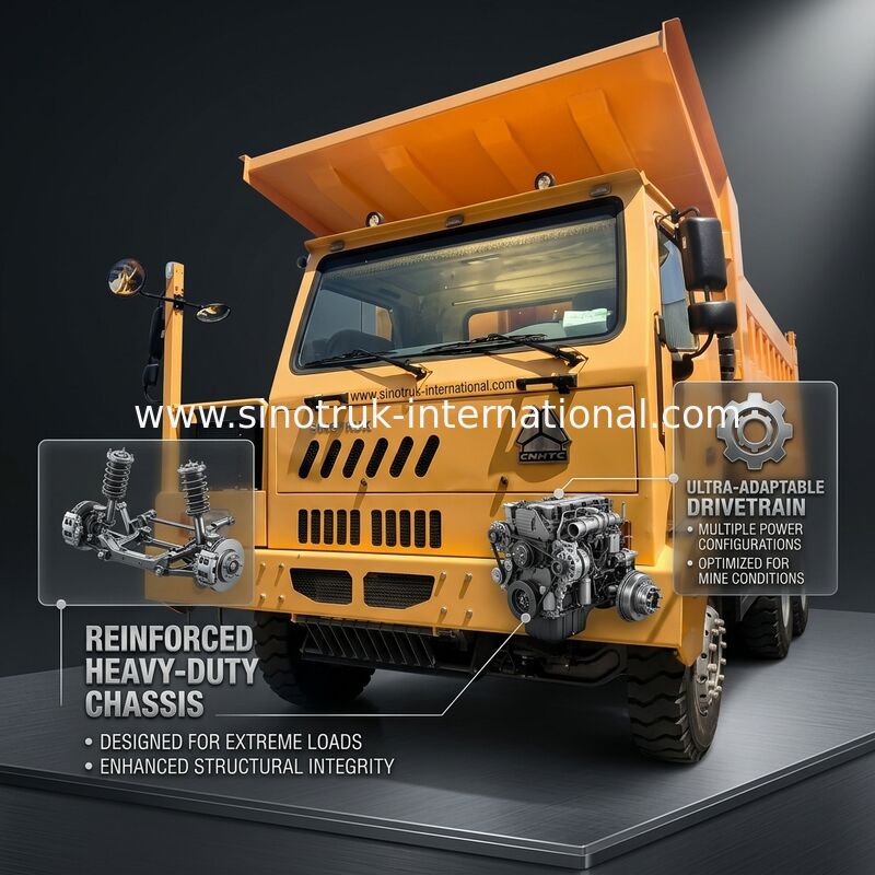 Sinotruk Howo Bergbau-Tipper Dump Truck 90Tons 6 × 4 Hochfeste Stahlfrachtkörper