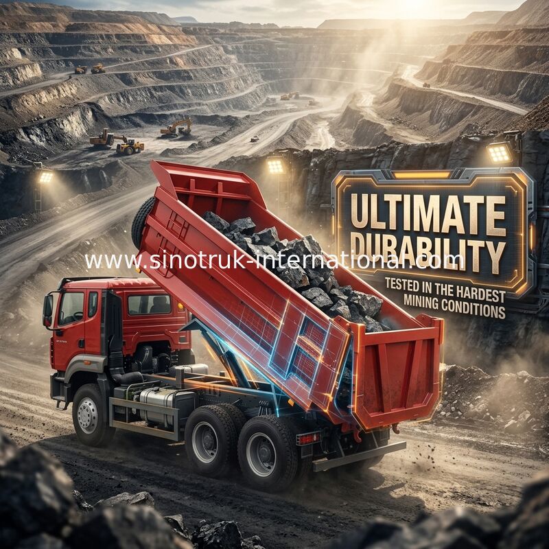 SINOTRUK HOWO N7 Tipper Dump Truck 6 × 4 10 Räder 380 PS für den Export Typ U leicht zu entladen