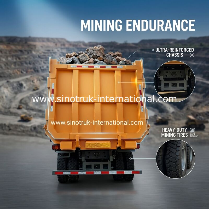 SINOTRUK Schwerlast-Tipper-Dump-Truck LHD mit einseitiger hochfester Skelettkabine 371HP