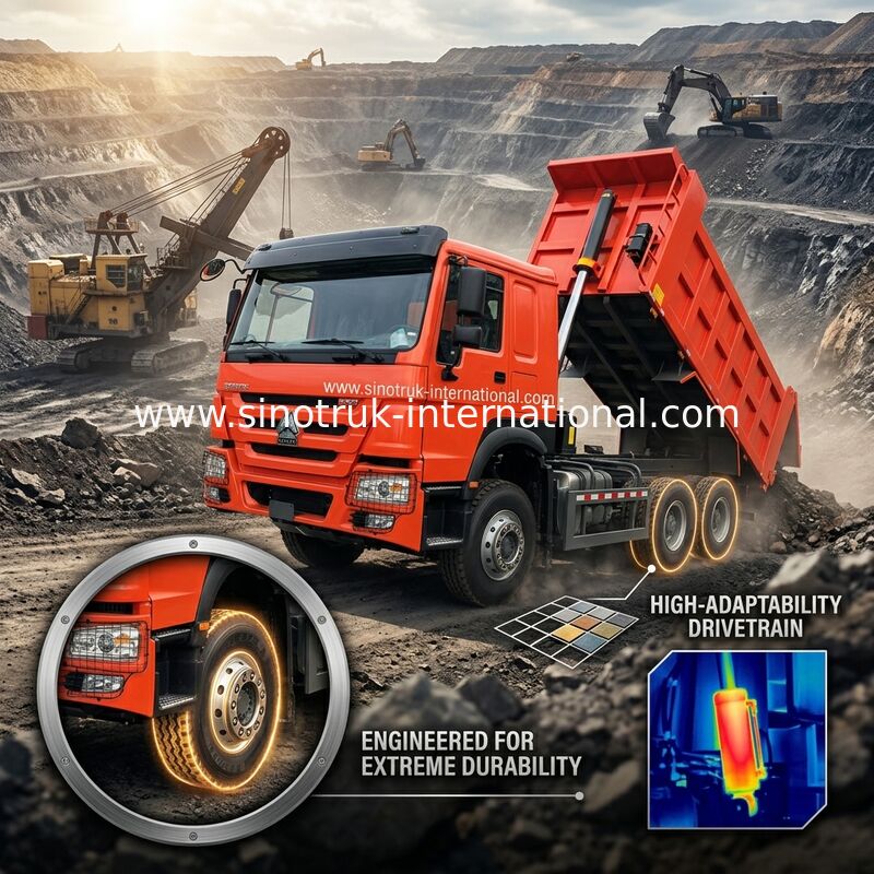 Sinotruk Howo Tipper Dump Truck Weichai 380 PS 10 Räder 6 × 4 Lhd 20CBM
