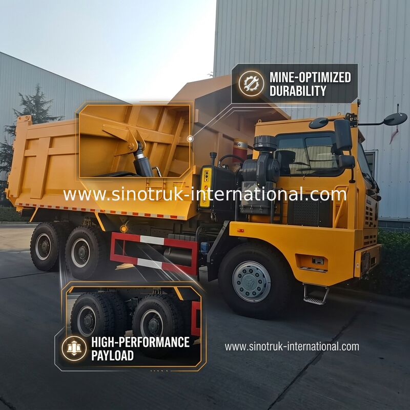 SINOTRUK Hochleistungs-Tipper Dump Truck LHD mit einseitigem hochfestem Skelett-Fahrerhaus-Gelb