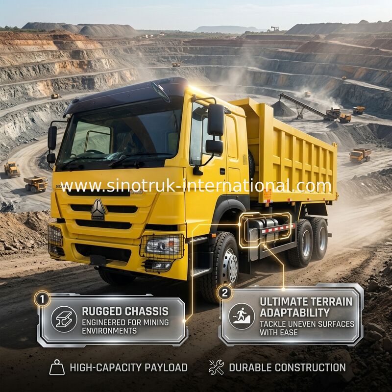 Sinotruk Howo Tipper Dump Truck Weichai 380 PS 10 Räder 6 × 4 Rhd 20CBM