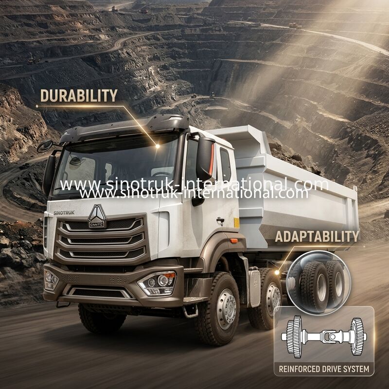 Kipplaster HOWO N7 LHD 12wheels 8X4 400HP für Bergbau