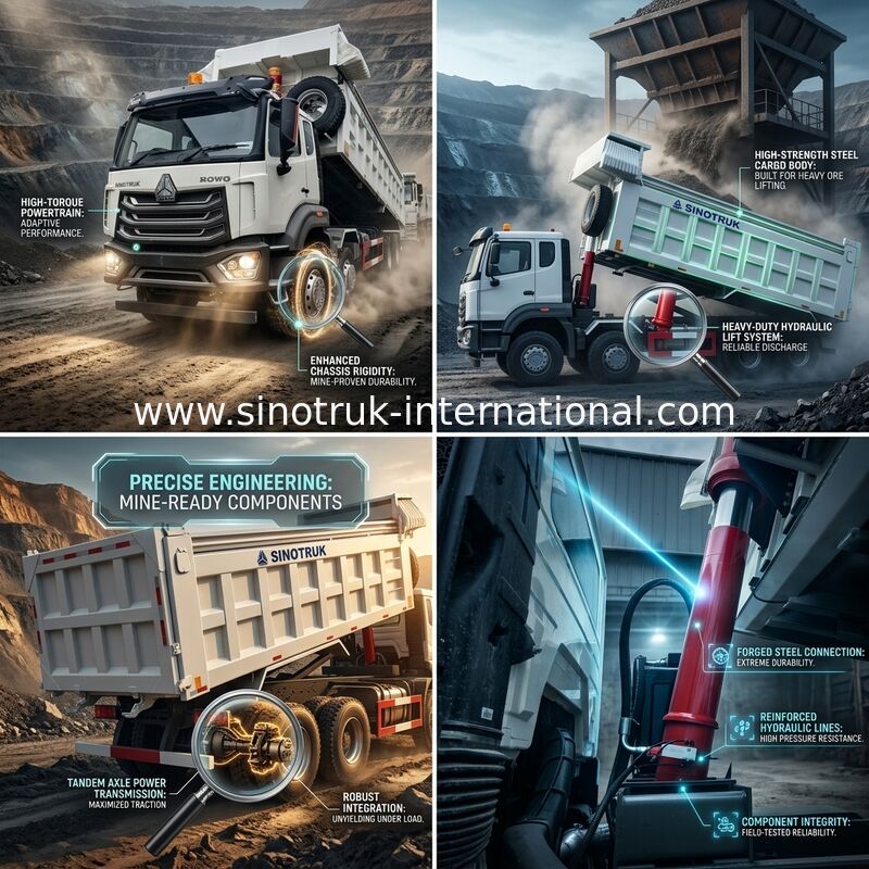 SINOTRUK HOWO Hochleistungs-Tipper Dump Truck Front Lifting 8×4 RHD