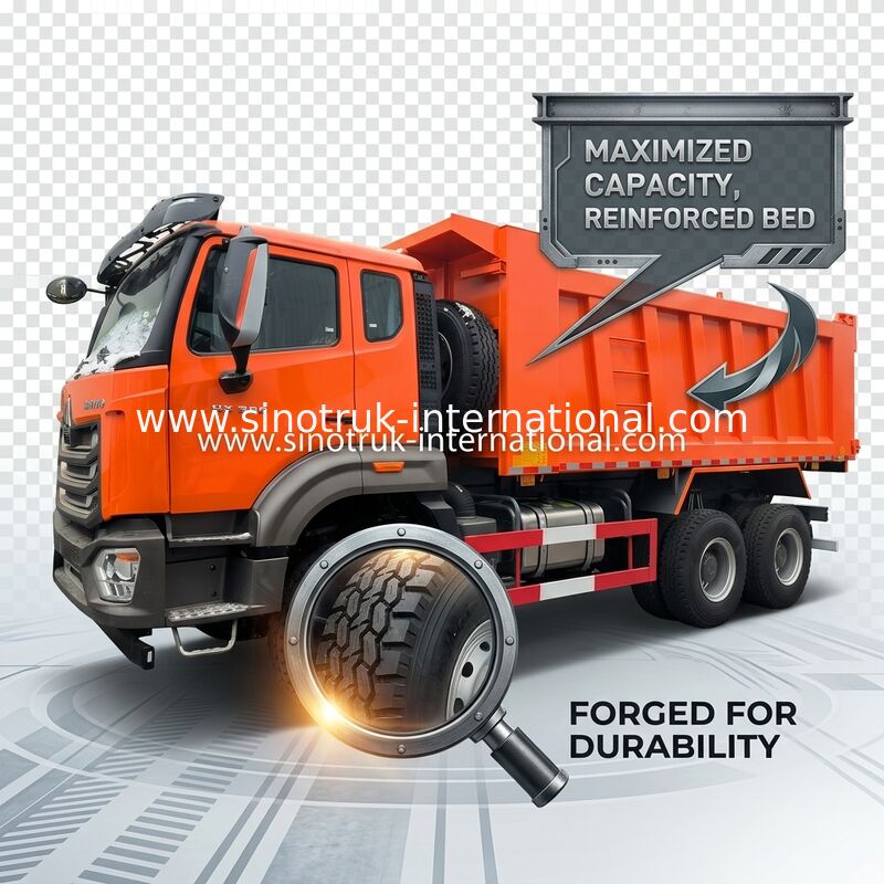 Sinotruk Hohan Tipper Dump Truck N7 6 × 4 10 Räder 380 PS Lhd oder Rhd