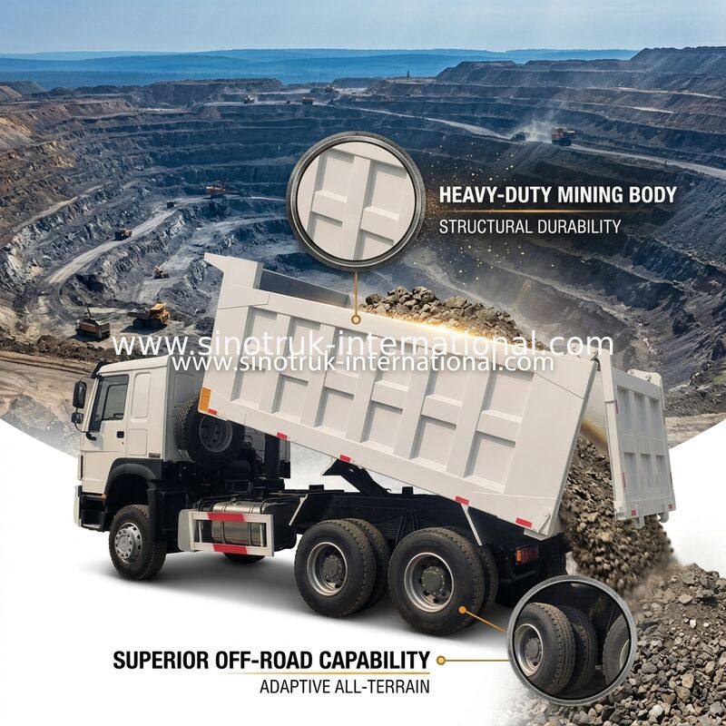 Sinotruk Howo Gebraucht-Tipper-Dump-Trucks 371 PS oder 375 PS 6 × 4 Umbau