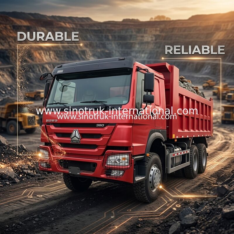 SINOTRUCK Howo Tipper Dump Truck 380 PS 6 × 4 20CBM Box 10 Räder Brechwinkel Eisen