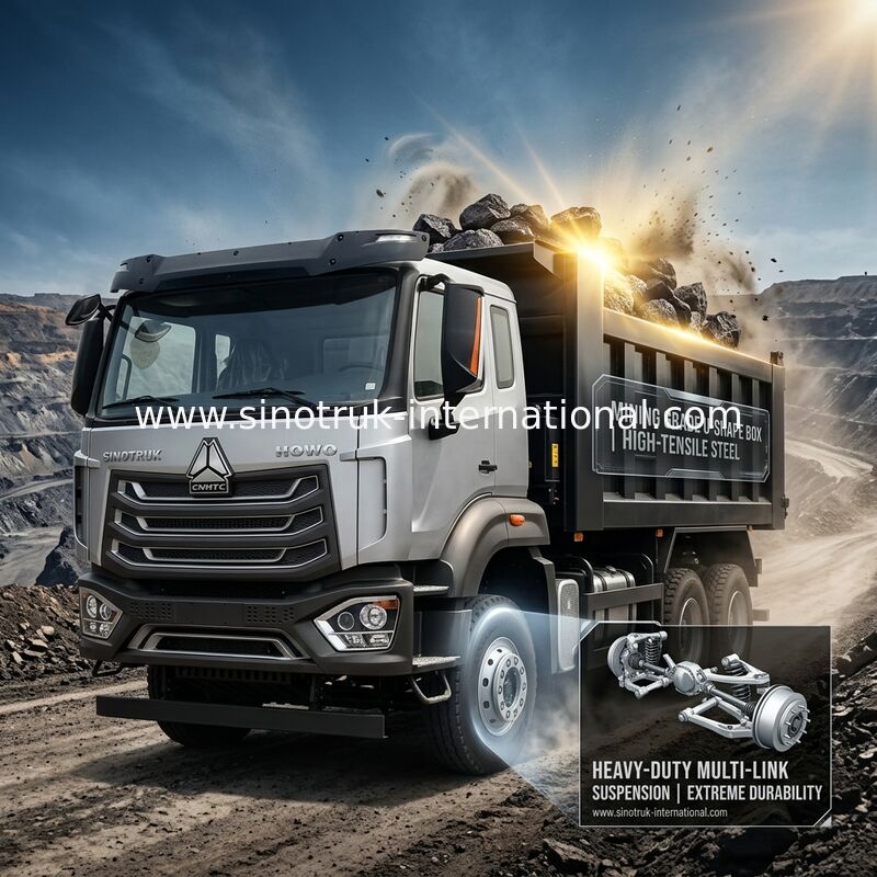 Fahrerhaus Tipper Dump Truck LHD 6X4 400HP Diamond Silver SINOTRUK HOWO N7