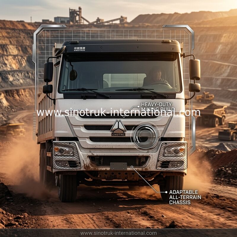 Weiß LHD 10Wheels SINOTRUK HOWO Tipper Dump Truck 6×4 400HP 20CBM