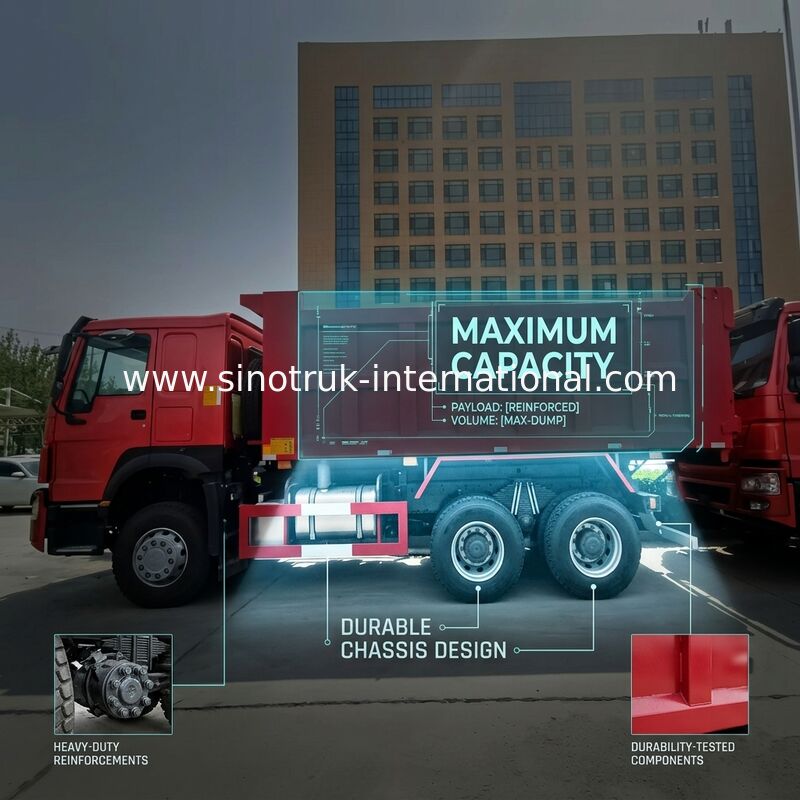 SINOTRUK HOWO Tipper Dump Truck RHD 6×4 336HP in der roten Farbe