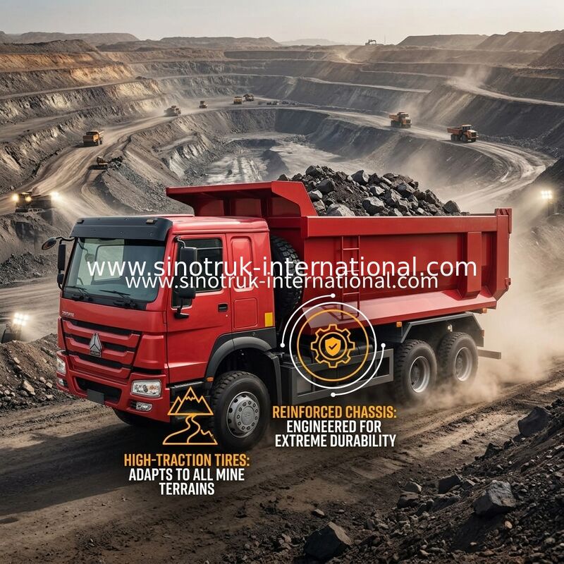 Sinotruk Howo Kipper Dump Truck 380 PS 6 × 4 20CBM U-Typ Box 10 Räder