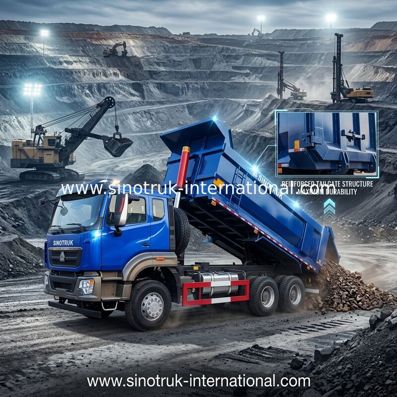 SINOTRUK HOWO Kipper Dump Truck 6 × 4 10 Räder RHD 380 PS U Typ Eins Warnlicht
