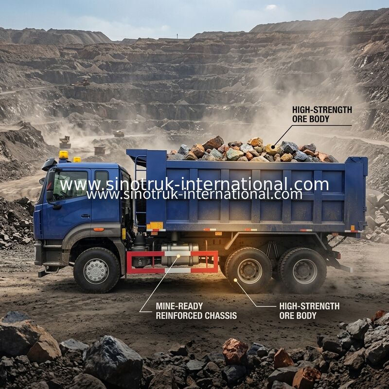 Räder 400Hp 6 Sinotruk N7 Tipper Dump Truck 10 × 4 mit Warnlicht