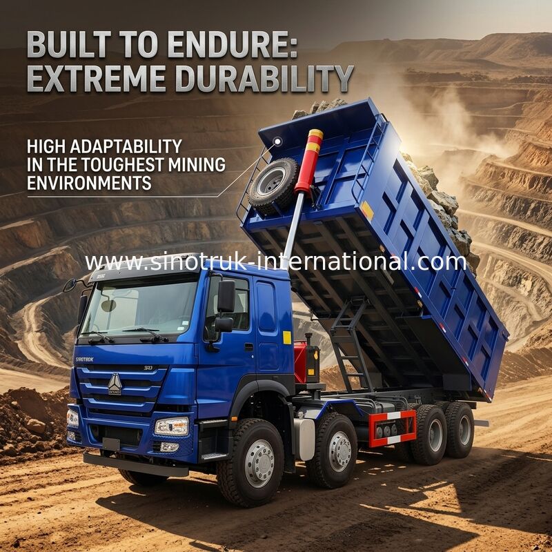 Hohe Pferdestärken des Kraftstoffverbrauch-400HP niedrige blaue Tipper Dump Truck RHD 6×4 12wheels HOWO