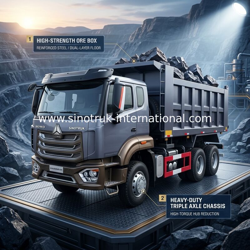 Sinotruk New Howo Tipper Dump Truck 6 × 4 10 Räder 380 PS für den Export