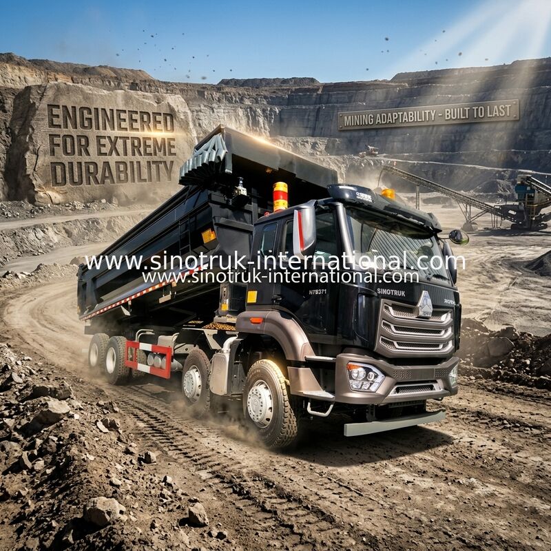 Räder schwarzes N7 ZZ3317V386JB1R Sinotruk HOWO Tipper Dump Truck 8X4 371hp 12