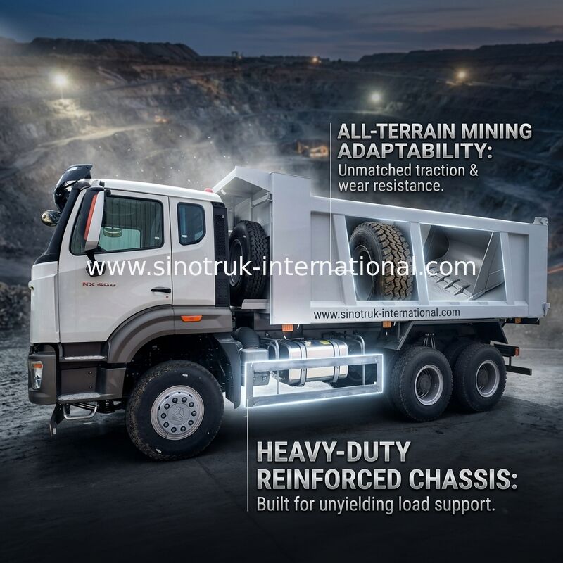 × 4 Sinotruk Howo Tipper Dump Truck New NX 10Wheels 400Hp 6 Bergbau