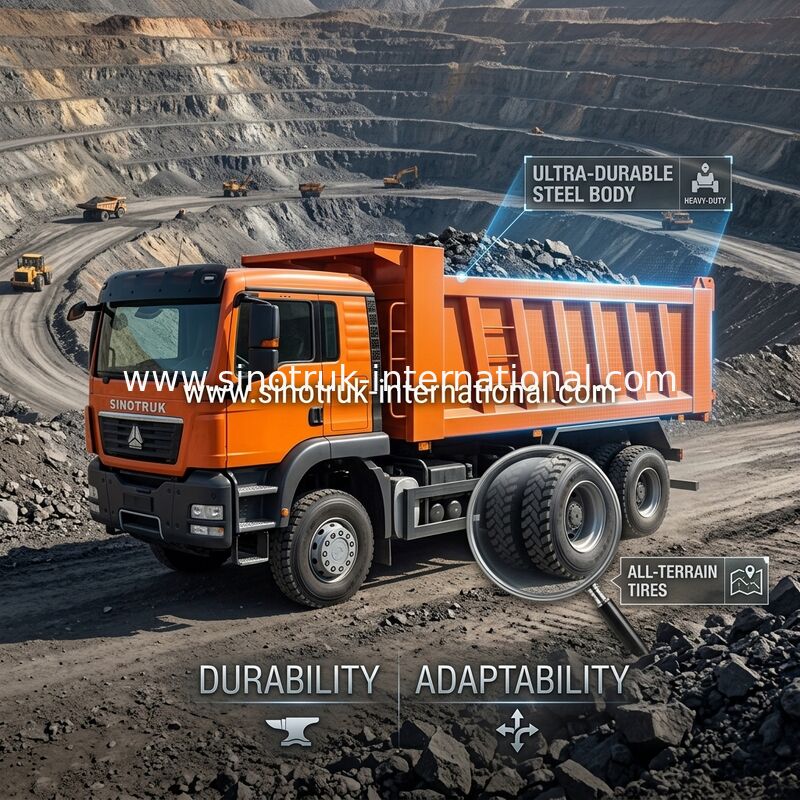 Orange Sinotruk Howo 6 x 4 Tipper Dump Truck New 371HP LHD