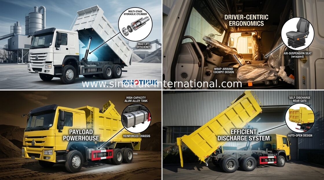 Sinotruk Howo 6 x 4 10 mittleres Anheben Rad-Tipper Dump Truck-400hp