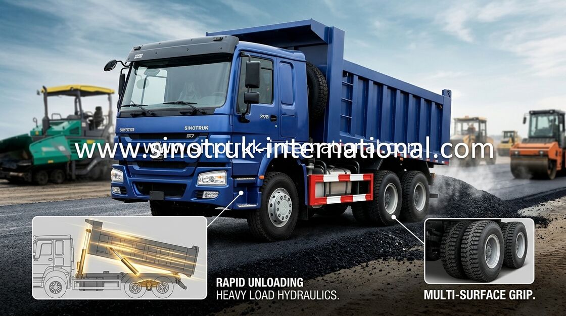 Zylinder-schwerer Kipplaster HOWO A7 der Kipplaster-336HP 6X4 LHD 20CBM 40 Tonnen-HYVA