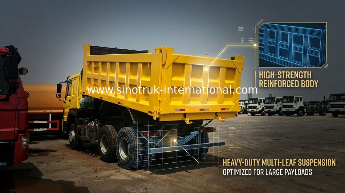Hochleistungs-Kippwagen 6X4 30 - 40 Sinotruk Howo Tonnen ventrale anhebende Radialreifen-