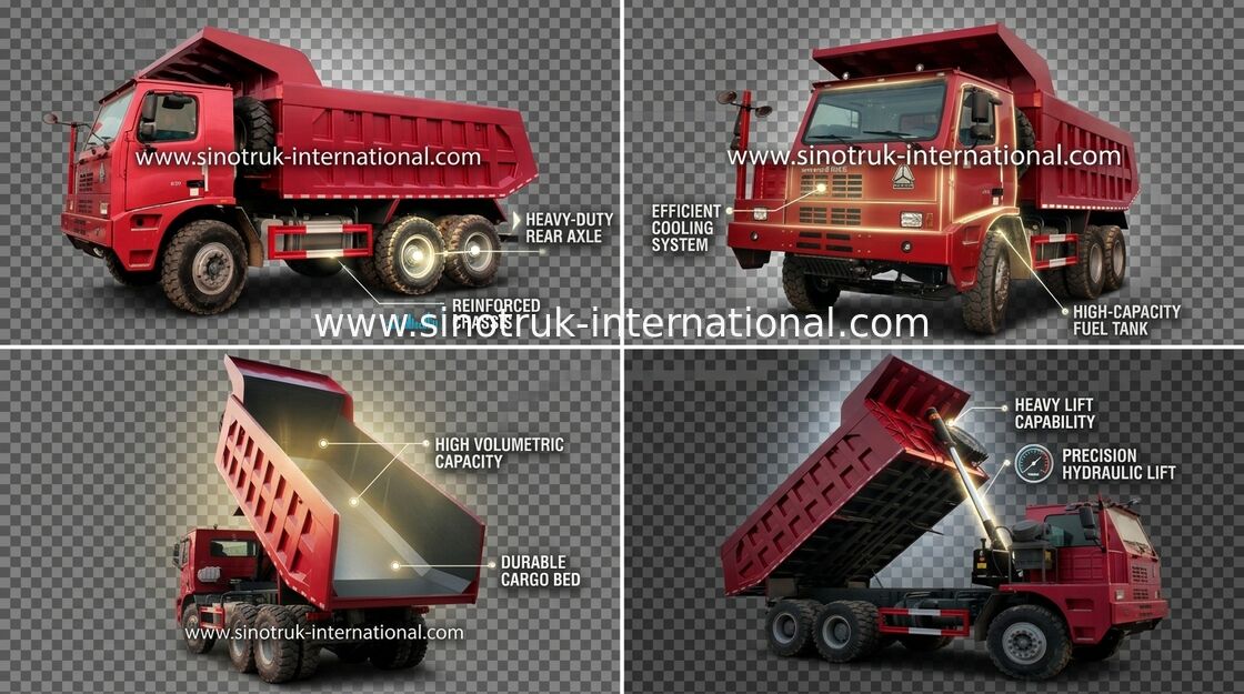 Kipper-Kipplaster SINOTRUK HOWO 70 Bergbaulhd 6X4 371HP 70tons ZZ5707S3840AJ