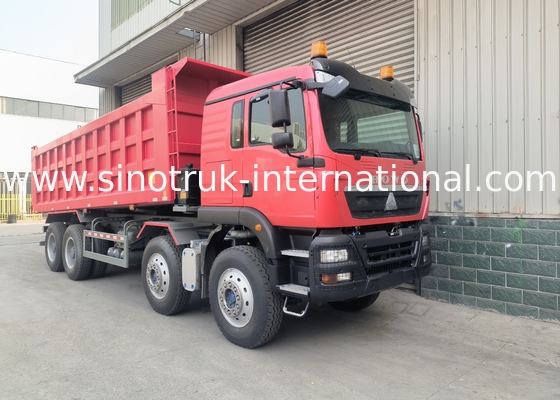 Sinotruk Howo Kipper Dump Truck Tx 400 PS Euro 2 8 × 4 Lhd 12 Räder Rot