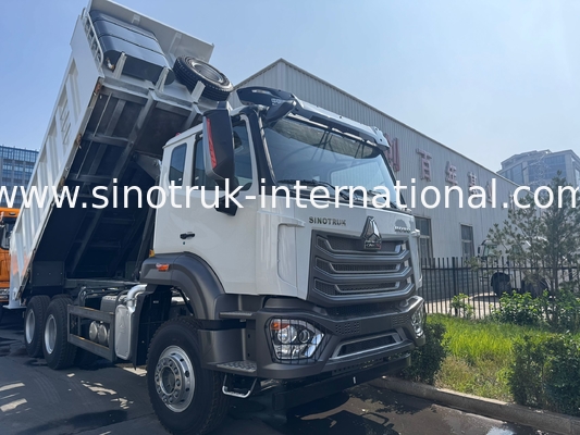 SINOTRUK HOHAN Howo Kipper Muldenkipper Mittelhub Weichai Motor 6 × 4 LHD Rechteckige Ladefläche Weiß 19-20 CBM