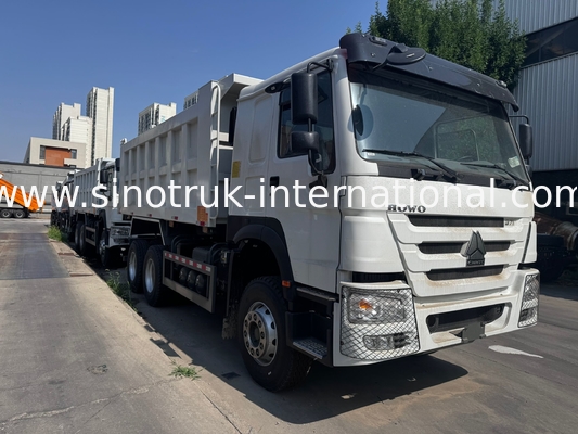 SINOTRUK Motor 371PS 6 × 4 LHD HOWO Dump Truck Weiß 19-20CBM Mittelheben