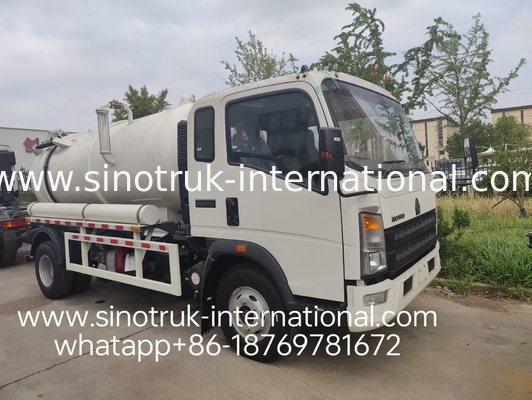 4*2 Antrieb HOWO Abwassersaugwagen: 6m³ Tank, 160 PS, 8.00R20 Reifen, Leichter Abwassersaugwagen, Effizientes Sanitärfahrzeug