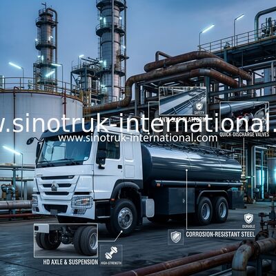 SINOTRUK HOWO 6×4 10 wheels Oil Tank Truck 371HP 20CBM With fuel dispenser The color can be customized