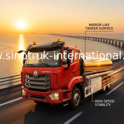 SINOTRUK Oil Transport Truck With Manhole Cover and Breath Valve 10000L Volume