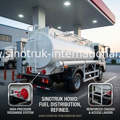 SINOTRUK HOWO 4X2 6 Räder Ölbehälter 5-6CBM Einfachbehälter mit Durchflussmesser