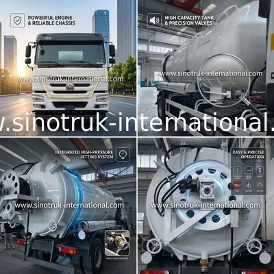 Vakuumpumpe-Abwasser-Saug-LKW-Klärgrube, die 16CBM LHD 290HP säubert