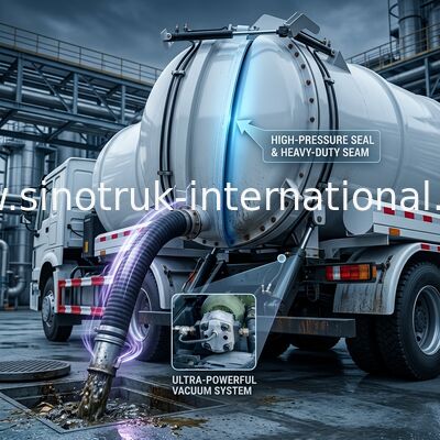 Abwasserkanal-Vakuum-LKW 6×4 19CBM LHD 336HP für Öl-chemischen Abwasser-Geläger-Sog