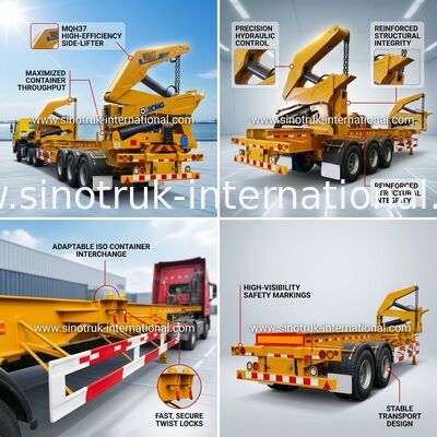 Drei-Achsen-Seitenheber-Behälter-Seitenstapler-Anhänger für 20 Behälter Ft 40ft